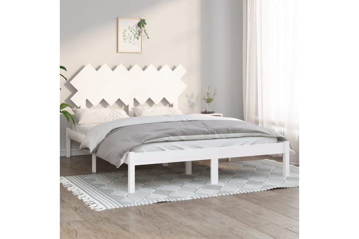 Sängynrunko valkoinen 140x200 cm täysi puu - Valkoinen - Sänkykehikot & sängynrungot
