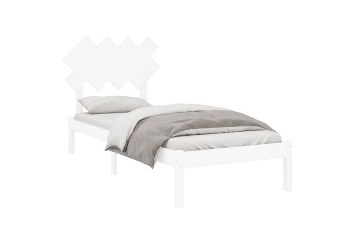 Sängynrunko valkoinen 90x200 cm täysi puu - Valkoinen - Sänkykehikot & sängynrungot