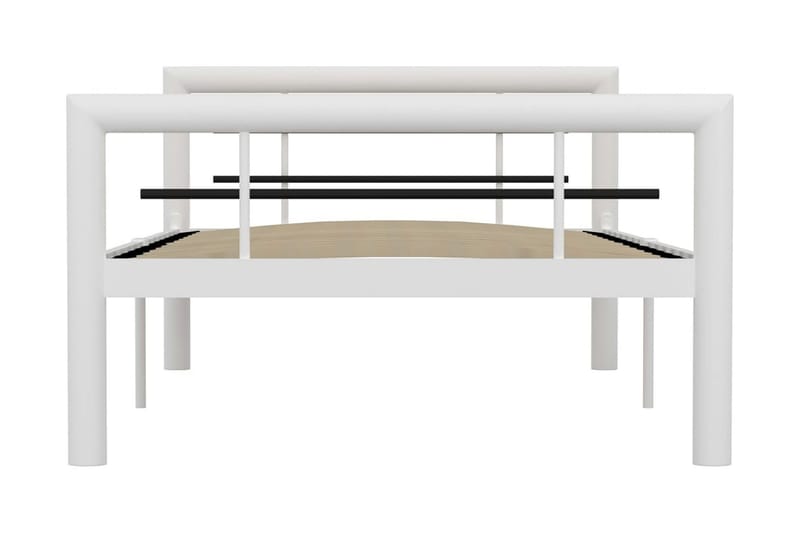 Sängynrunko valkoinen ja musta metalli 100x200 cm - Valkoinen - Huonekalut - Sänky - Sänkykehikot & sängynrungot