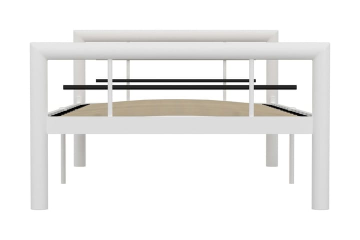 Sängynrunko valkoinen ja musta metalli 100x200 cm - Valkoinen - Sänkykehikot & sängynrungot