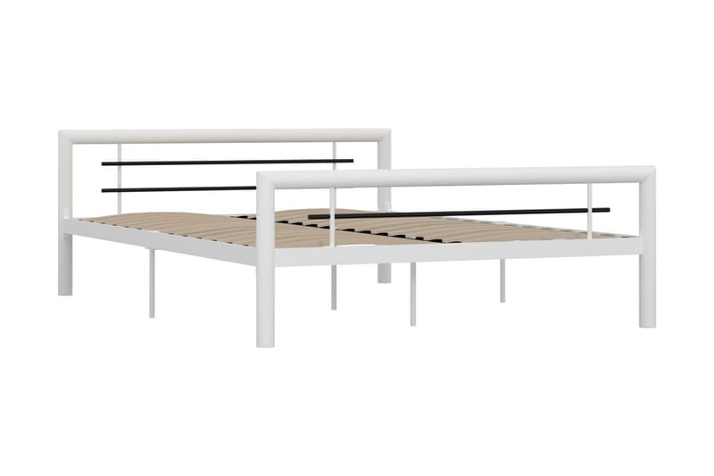 Sängynrunko valkoinen ja musta metalli 120x200 cm - Valkoinen - Huonekalut - Sänky - Sänkykehikot & sängynrungot