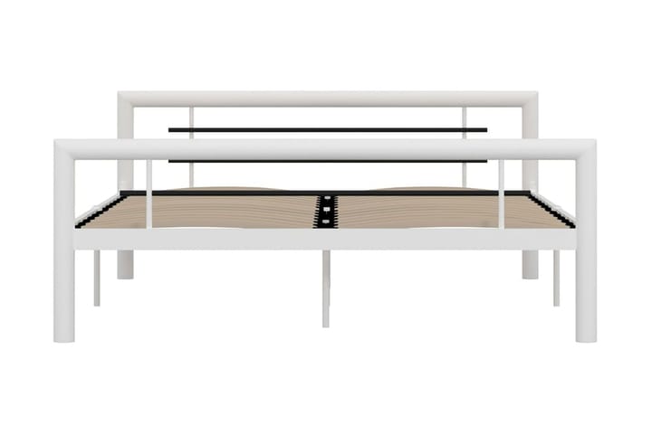 Sängynrunko valkoinen ja musta metalli 140x200 cm - Valkoinen - Sänkykehikot & sängynrungot