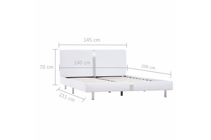 Sängynrunko valkoinen keinonahka 135x190 cm - Valkoinen - Sänkykehikot & sängynrungot