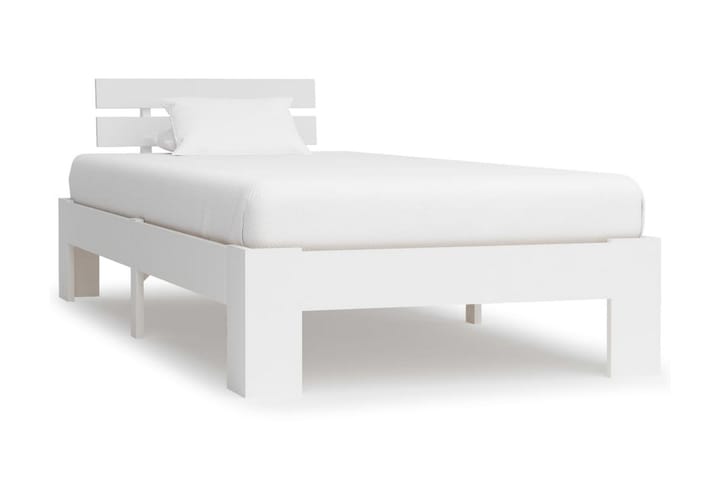 Sängynrunko valkoinen mänty 100x200 cm - Valkoinen - Sänkykehikot & sängynrungot