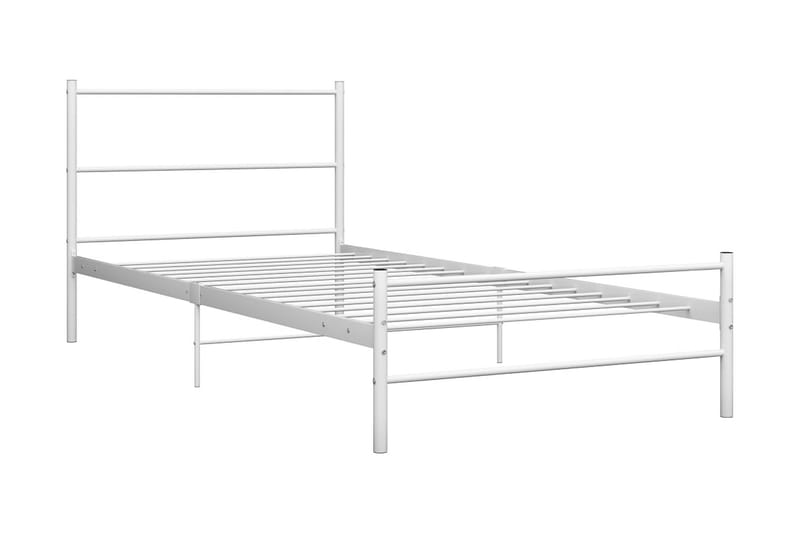 Sängynrunko valkoinen metalli 100x200 cm - Valkoinen - Huonekalut - Sänky - Sänkykehikot & sängynrungot