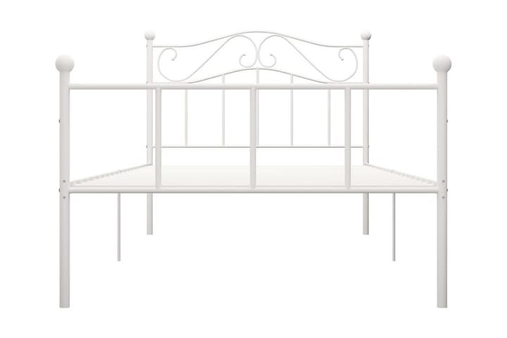 Sängynrunko valkoinen metalli 100x200 cm - Valkoinen - Sänkykehikot & sängynrungot