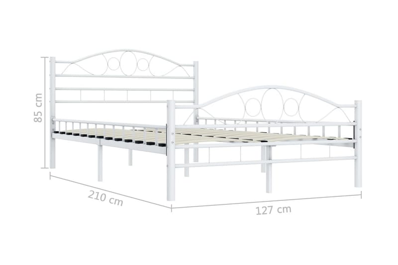 Sängynrunko valkoinen metalli 120x200 cm - Valkoinen - Sänkykehikot & sängynrungot
