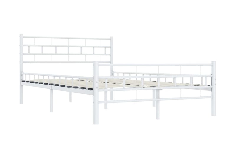 Sängynrunko valkoinen metalli 120x200 cm - Valkoinen - Huonekalut - Sänky - Sänkykehikot & sängynrungot