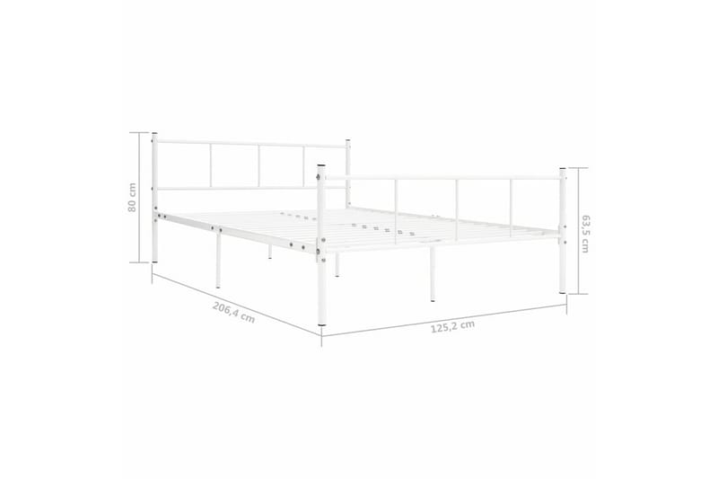 Sängynrunko valkoinen metalli 120x200 cm - Valkoinen - Huonekalut - Sänky - Sänkykehikot & sängynrungot