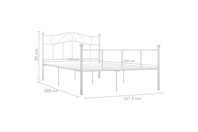 Sängynrunko valkoinen metalli 120x200 cm - Huonekalut - Sänky - Sänkykehikot & sängynrungot