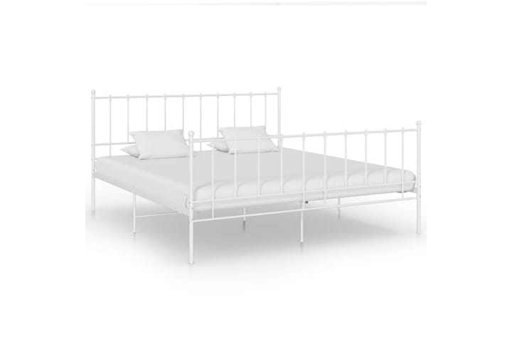 Sängynrunko valkoinen metalli 140x200 cm - Sänkykehikot & sängynrungot