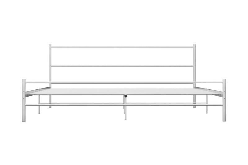 Sängynrunko valkoinen metalli 200x200 cm - Valkoinen - Huonekalut - Sänky - Sänkykehikot & sängynrungot