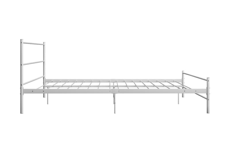 Sängynrunko valkoinen metalli 200x200 cm - Valkoinen - Huonekalut - Sänky - Sänkykehikot & sängynrungot