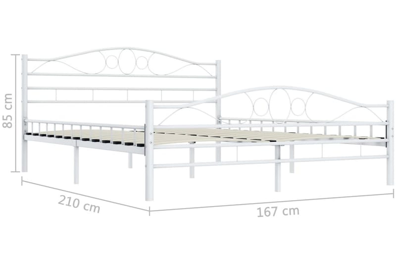 Sängynrunko valkoinen metalli 200x200 cm - Valkoinen - Huonekalut - Sänky - Sänkykehikot & sängynrungot