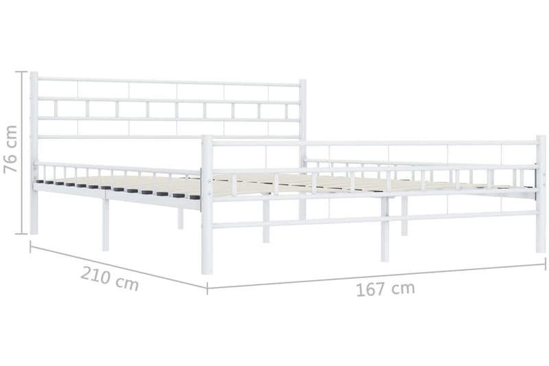 Sängynrunko valkoinen metalli 200x200 cm - Valkoinen - Huonekalut - Sänky - Sänkykehikot & sängynrungot