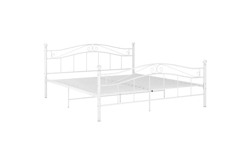 Sängynrunko valkoinen metalli 200x200 cm - Valkoinen - Huonekalut - Sänky - Sänkykehikot & sängynrungot