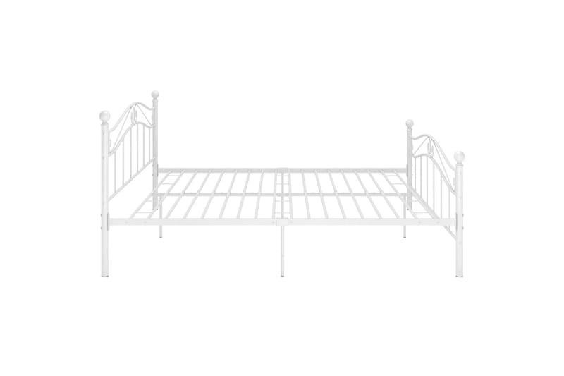 Sängynrunko valkoinen metalli 200x200 cm - Valkoinen - Huonekalut - Sänky - Sänkykehikot & sängynrungot