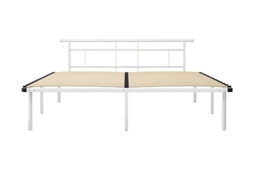 Sängynrunko valkoinen metalli 200x200 cm - Huonekalut - Sänky - Sänkykehikot & sängynrungot