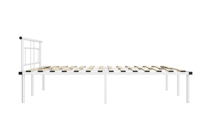 Sängynrunko valkoinen metalli 200x200 cm - Huonekalut - Sänky - Sänkykehikot & sängynrungot
