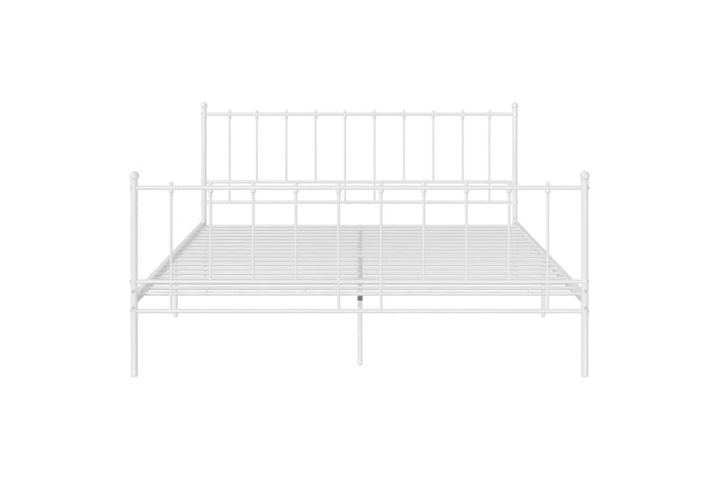 Sängynrunko valkoinen metalli 200x200 cm - Huonekalut - Sänky - Sänkykehikot & sängynrungot