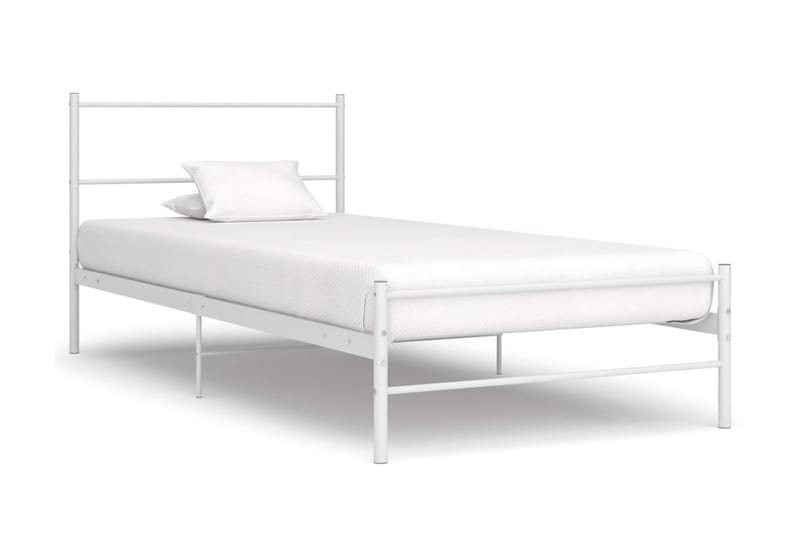 Sängynrunko valkoinen metalli 90x200 cm - Valkoinen - Huonekalut - Sänky - Sänkykehikot & sängynrungot