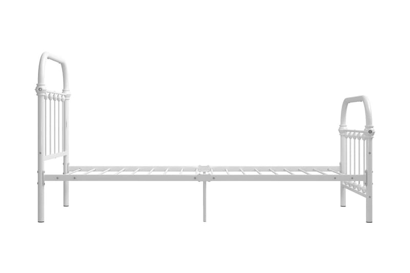 Sängynrunko valkoinen metalli 90x200 cm - Valkoinen - Huonekalut - Sänky - Sänkykehikot & sängynrungot