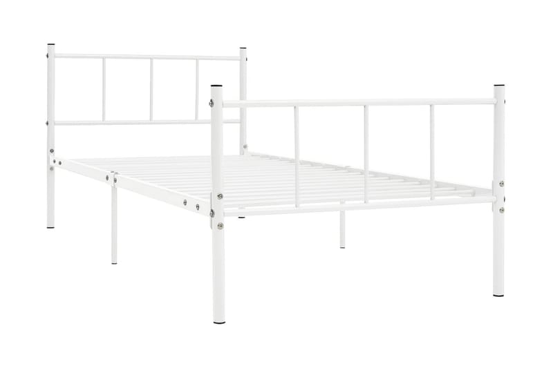 Sängynrunko valkoinen metalli 90x200 cm - Valkoinen - Huonekalut - Sänky - Sänkykehikot & sängynrungot