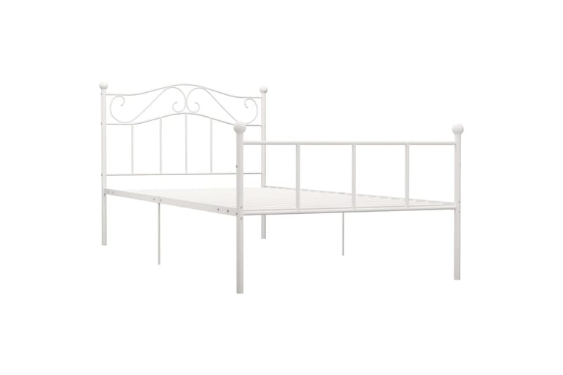 Sängynrunko valkoinen metalli 90x200 cm - Huonekalut - Sänky - Sänkykehikot & sängynrungot
