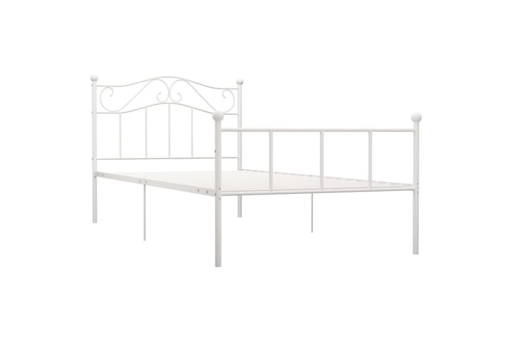 Sängynrunko valkoinen metalli 90x200 cm - Sänkykehikot & sängynrungot