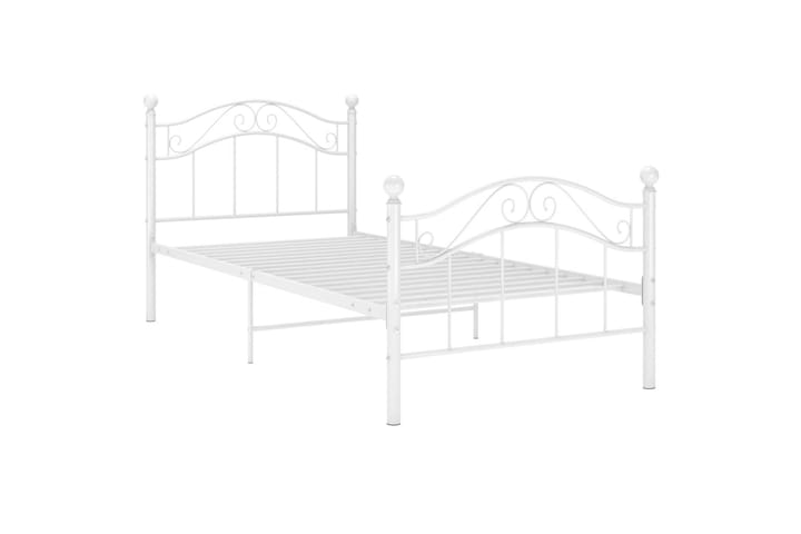 Sängynrunko valkoinen metalli 90x200 cm - Sänkykehikot & sängynrungot