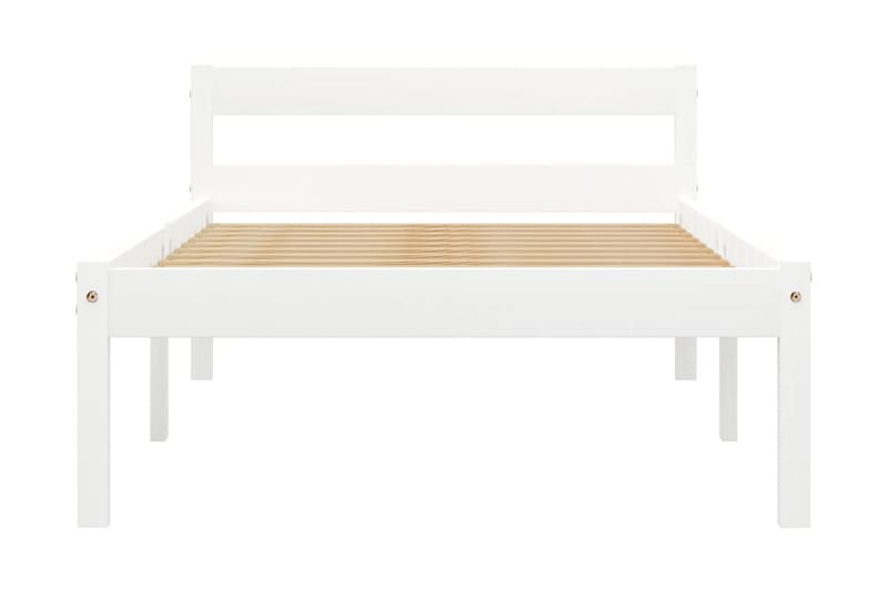 Sängynrunko valkoinen täysi mänty 100x200 cm - Valkoinen - Huonekalut - Sänky - Sänkykehikot & sängynrungot