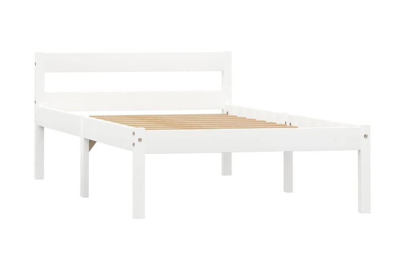 Sängynrunko valkoinen täysi mänty 100x200 cm - Valkoinen - Huonekalut - Sänky - Sänkykehikot & sängynrungot
