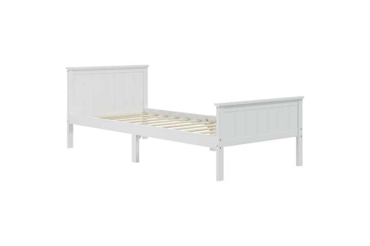 Sängynrunko valkoinen täysi mänty 100x200 cm - Valkoinen - Sänkykehikot & sängynrungot