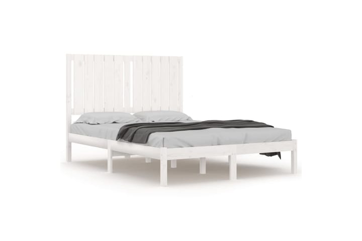 Sängynrunko valkoinen täysi mänty 120x200 cm - Valkoinen - Sänkykehikot & sängynrungot