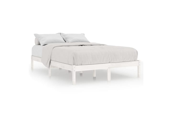 Sängynrunko valkoinen täysi mänty 135x190 cm UK Double - Valkoinen - Sänkykehikot & sängynrungot