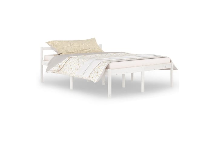 Sängynrunko valkoinen täysi mänty 150x200 cm 5FT King - Valkoinen - Sänkykehikot & sängynrungot