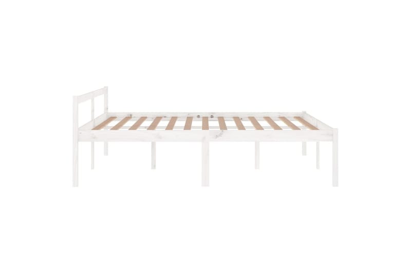 Sängynrunko valkoinen täysi mänty 160x200 cm - Valkoinen - Huonekalut - Sänky - Sänkykehikot & sängynrungot