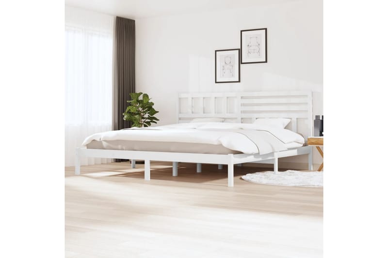 Sängynrunko valkoinen täysi mänty 180x200 cm 6FT Super King - Valkoinen - Huonekalut - Sänky - Sänkykehikot & sängynrungot