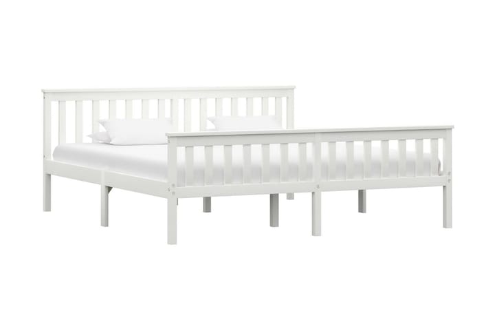 Sängynrunko valkoinen täysi mänty 180x200 cm - Valkoinen - Sänkykehikot & sängynrungot