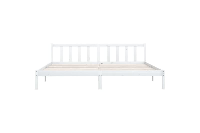 Sängynrunko valkoinen täysi mänty 200x200 cm - Valkoinen - Huonekalut - Sänky - Sänkykehikot & sängynrungot