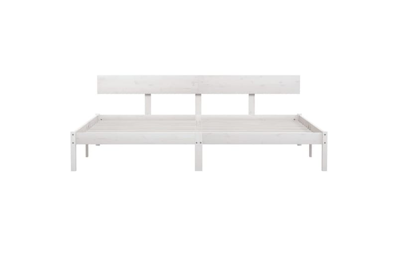Sängynrunko valkoinen täysi mänty 200x200 cm - Valkoinen - Huonekalut - Sänky - Sänkykehikot & sängynrungot