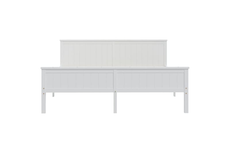Sängynrunko valkoinen täysi mänty 200x200 cm - Valkoinen - Huonekalut - Sänky - Sänkykehikot & sängynrungot