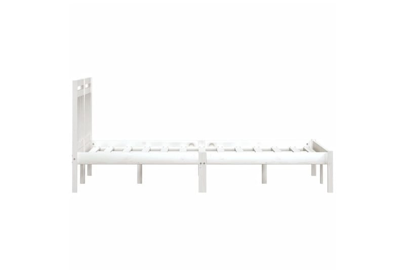 Sängynrunko valkoinen täysi mänty 200x200 cm - Valkoinen - Huonekalut - Sänky - Sänkykehikot & sängynrungot