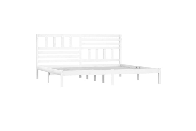 Sängynrunko valkoinen täysi mänty 200x200 cm - Valkoinen - Huonekalut - Sänky - Sänkykehikot & sängynrungot