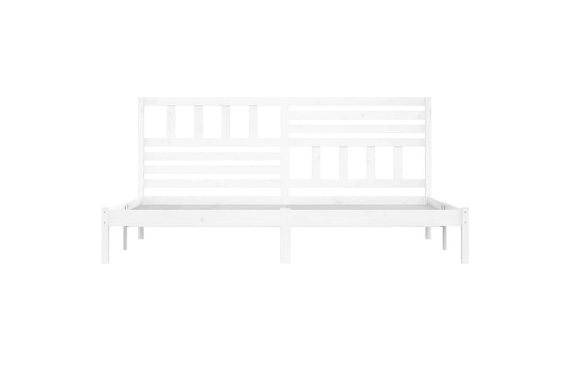 Sängynrunko valkoinen täysi mänty 200x200 cm - Valkoinen - Huonekalut - Sänky - Sänkykehikot & sängynrungot