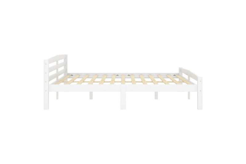 Sängynrunko valkoinen täysi mänty 200x200 cm - Huonekalut - Sänky - Sänkykehikot & sängynrungot