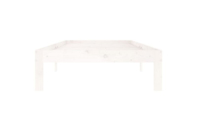 Sängynrunko valkoinen täysi mänty 90x200 cm - Valkoinen - Huonekalut - Sänky - Sänkykehikot & sängynrungot