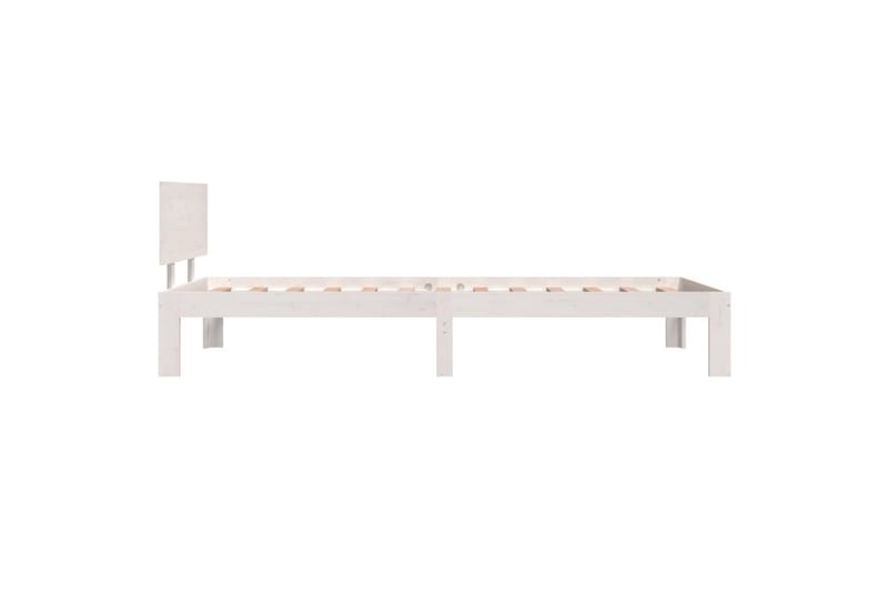 Sängynrunko valkoinen täysi mänty 90x200 cm - Valkoinen - Huonekalut - Sänky - Sänkykehikot & sängynrungot