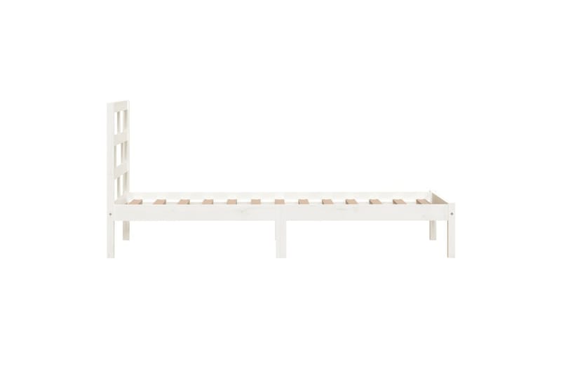 Sängynrunko valkoinen täysi mänty 90x200 cm - Valkoinen - Huonekalut - Sänky - Sänkykehikot & sängynrungot