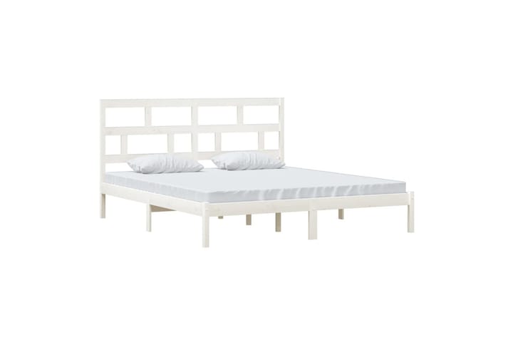 Sängynrunko valkoinen täysi puu 180x200 cm 6FT Super King - Valkoinen - Sänkykehikot & sängynrungot